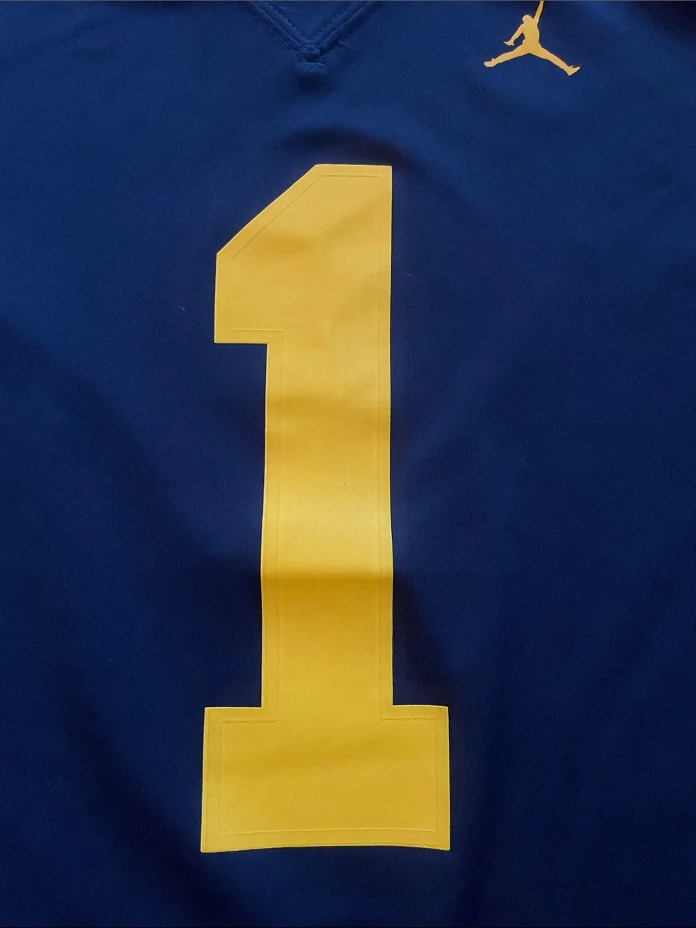 Jordan Michigan Wolverines Navy Blue Dri Fit Number 1 Jersey Sz S